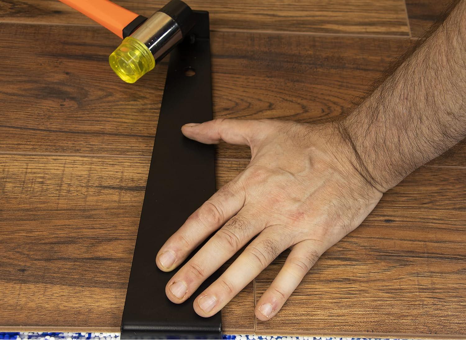 Vinyl Floor Installation Kit | 44-Piece laminate Wood Flooring Tools with 40 Spacers | Heavy Duty Pull Bar and Tapping Block | Fiberglass Handle Mallet & Contour Gauge
