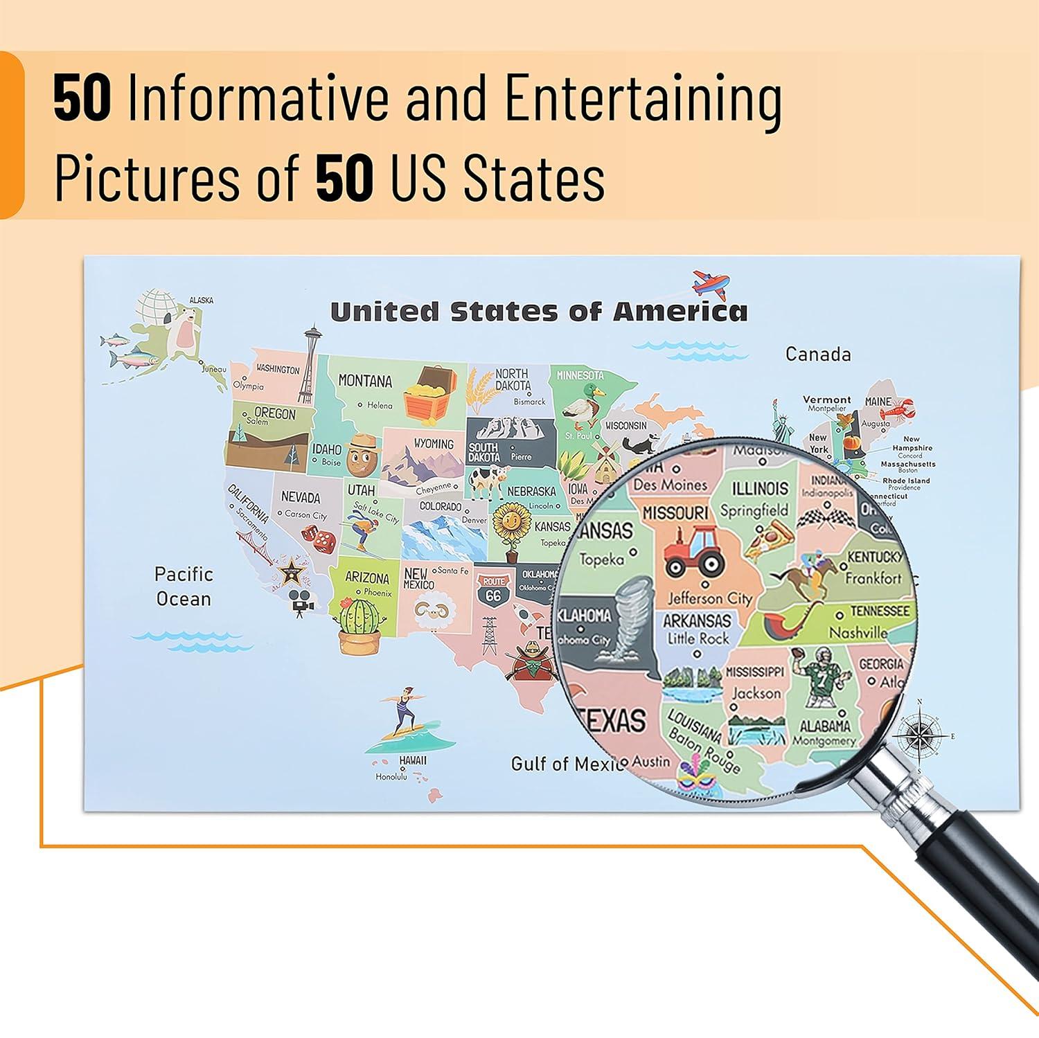 Mr. Pen- United States Map for Kids, 14.5”x 24.6”, Us Map for Kids Learning, Map of Usa, Wall Maps, Usa Map Poster