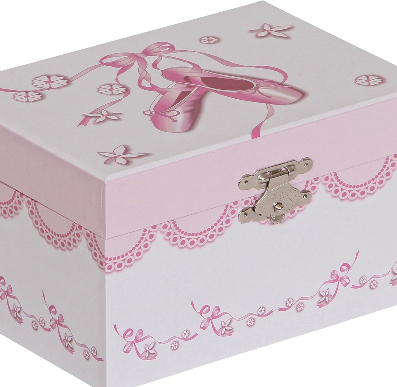 Clarice Pink and White Musical Ballerina Jewelry Box