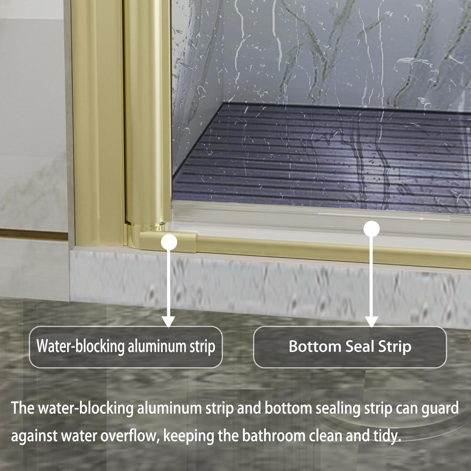 44-48 in.W x 72 in.H Semi-Frameless Sliding Shower Door Clear SGCC Tempered Glass.