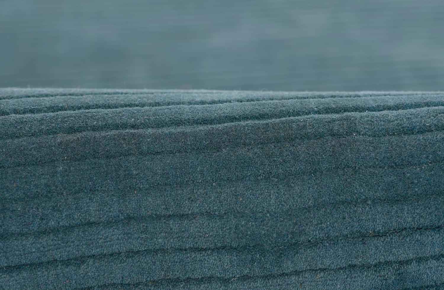Momeni 2'x4' Asher Solid Handloomed Area Rug Blue: Wool, Medium Pile, Handmade, Indoor, Accent Rectangle Rug