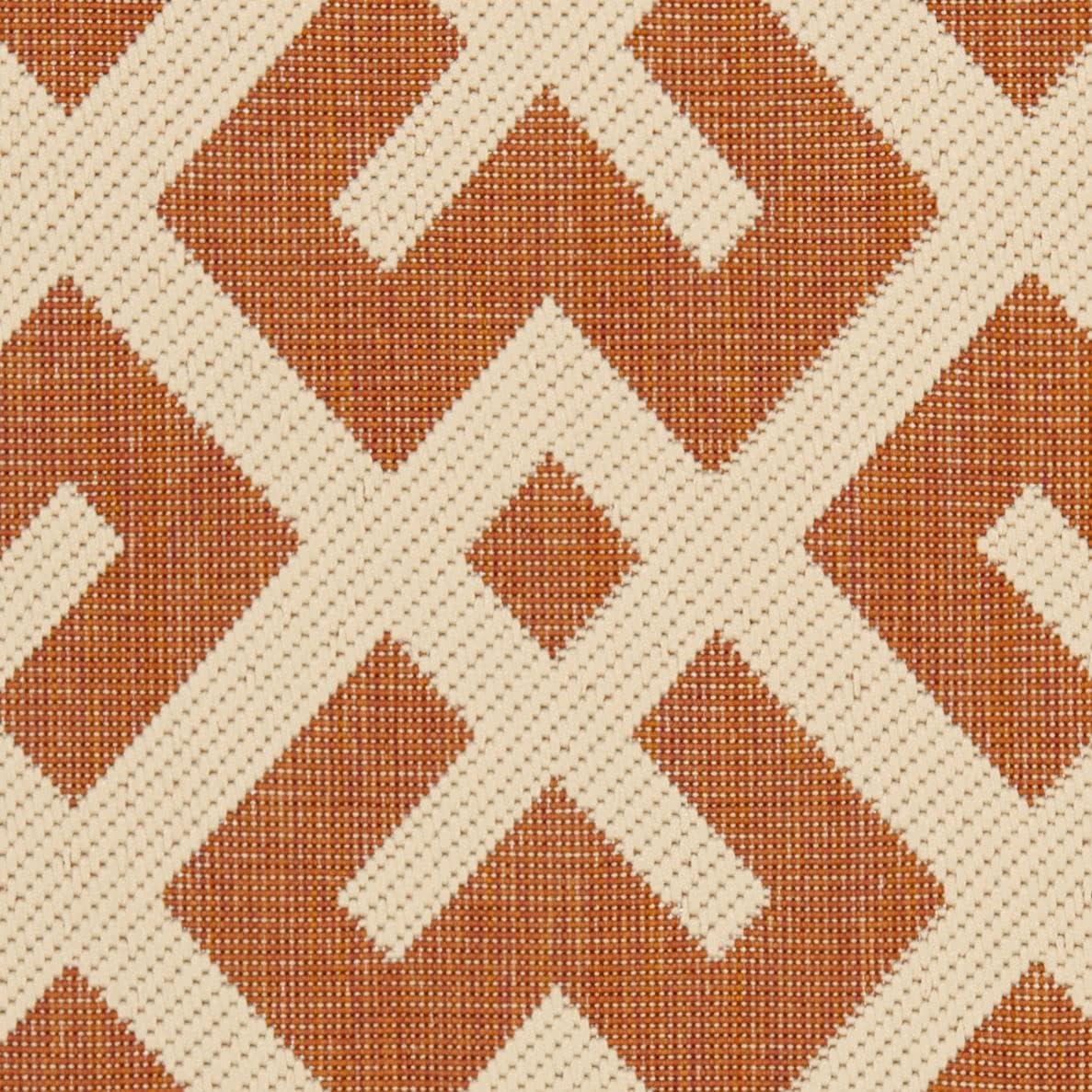 Terracotta and Bone Chic Indoor/Outdoor Area Rug, 31x4