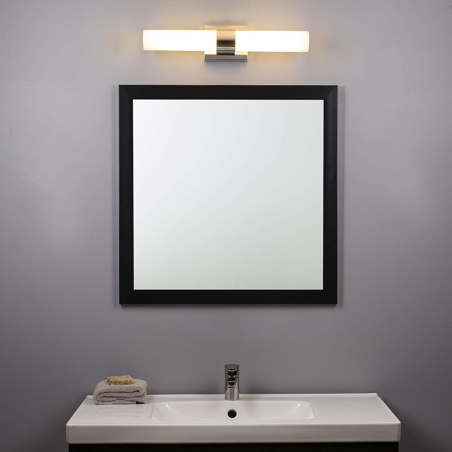 22-Inch Chrome LED Vanity Light with Frosted Glass Shade