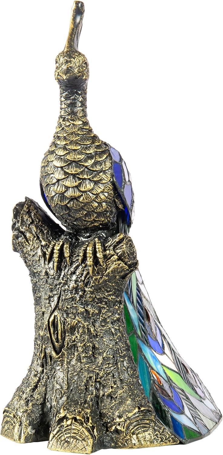 Dale Tiffany 1-Light Resin & Art Glass Accent Lamp in Bronze/Blue