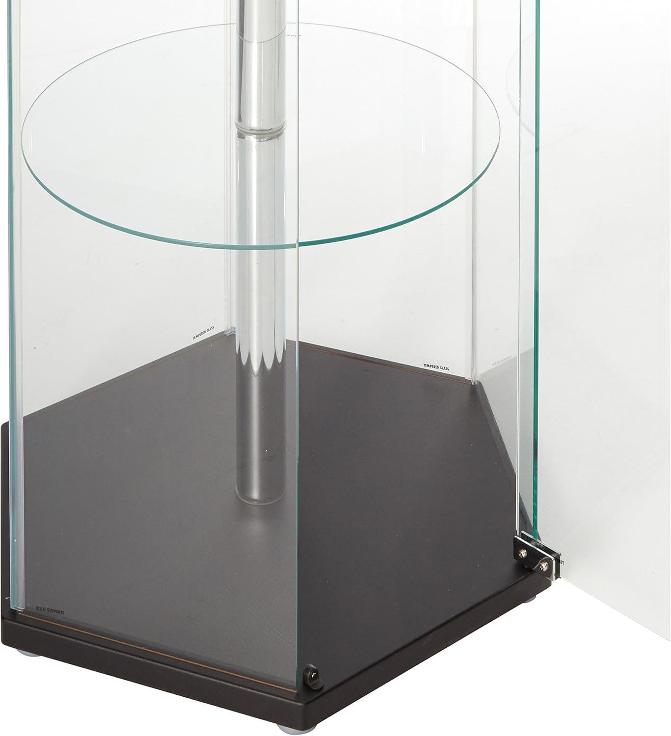 Coaster Zahavah 4-shelf Hexagon Glass Curio Cabinet Black and Clear