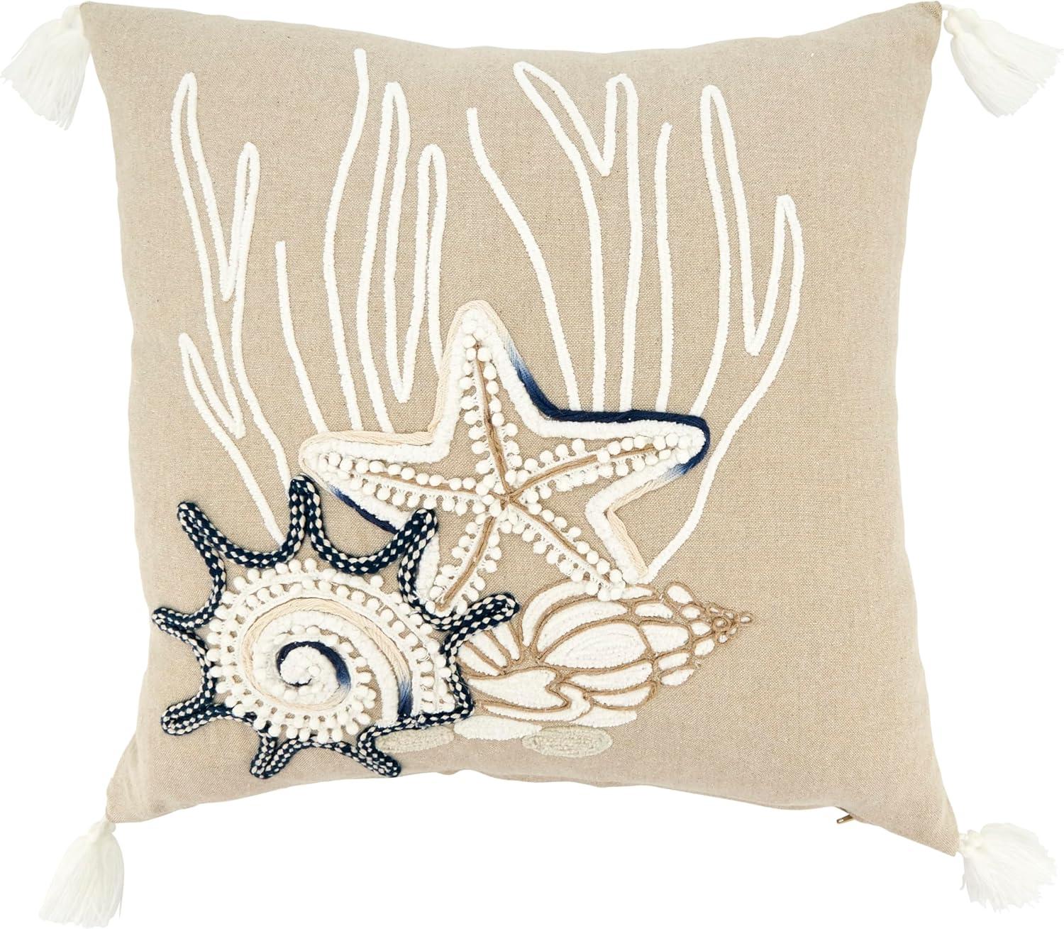 Saro Naviguer Collection Cotton Throw Pillow