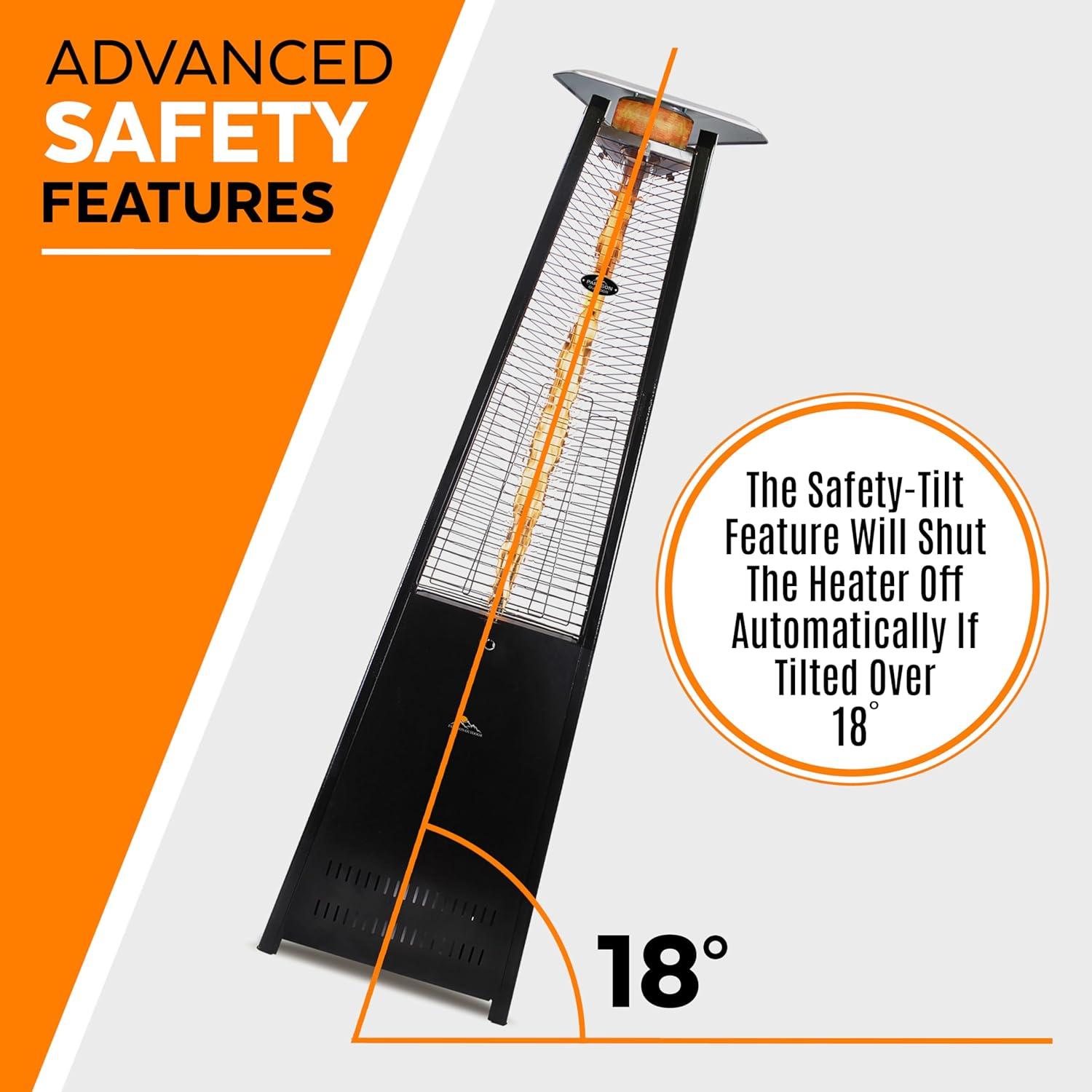 Hammered Black Stainless Steel Pyramid Propane Patio Heater