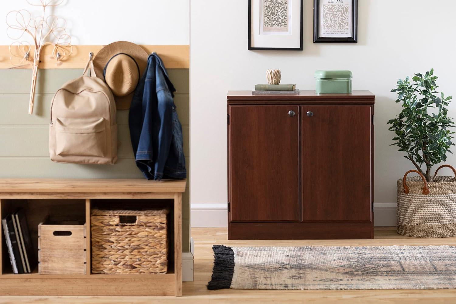 2 Door Morgan Storage Cabinet Royal Cherry - South Shore: Laminated Particleboard, Adjustable Shelves