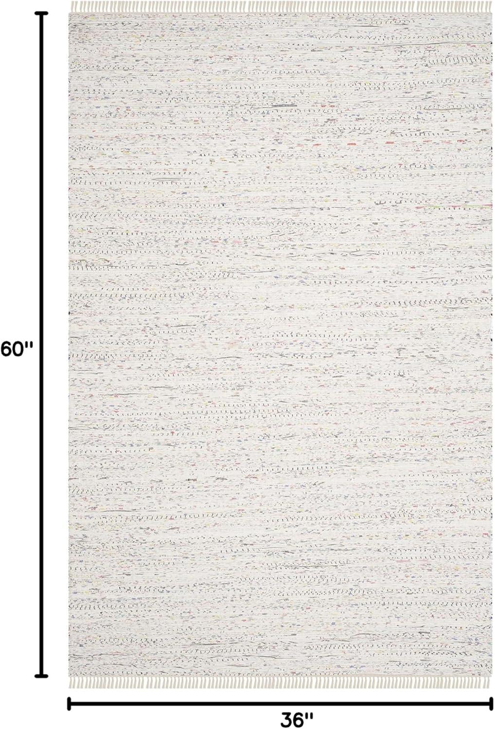 Rag Rug RAR121 Hand Woven Indoor Accent Rug - Ivory/Multi - 3'x5' - Safavieh.