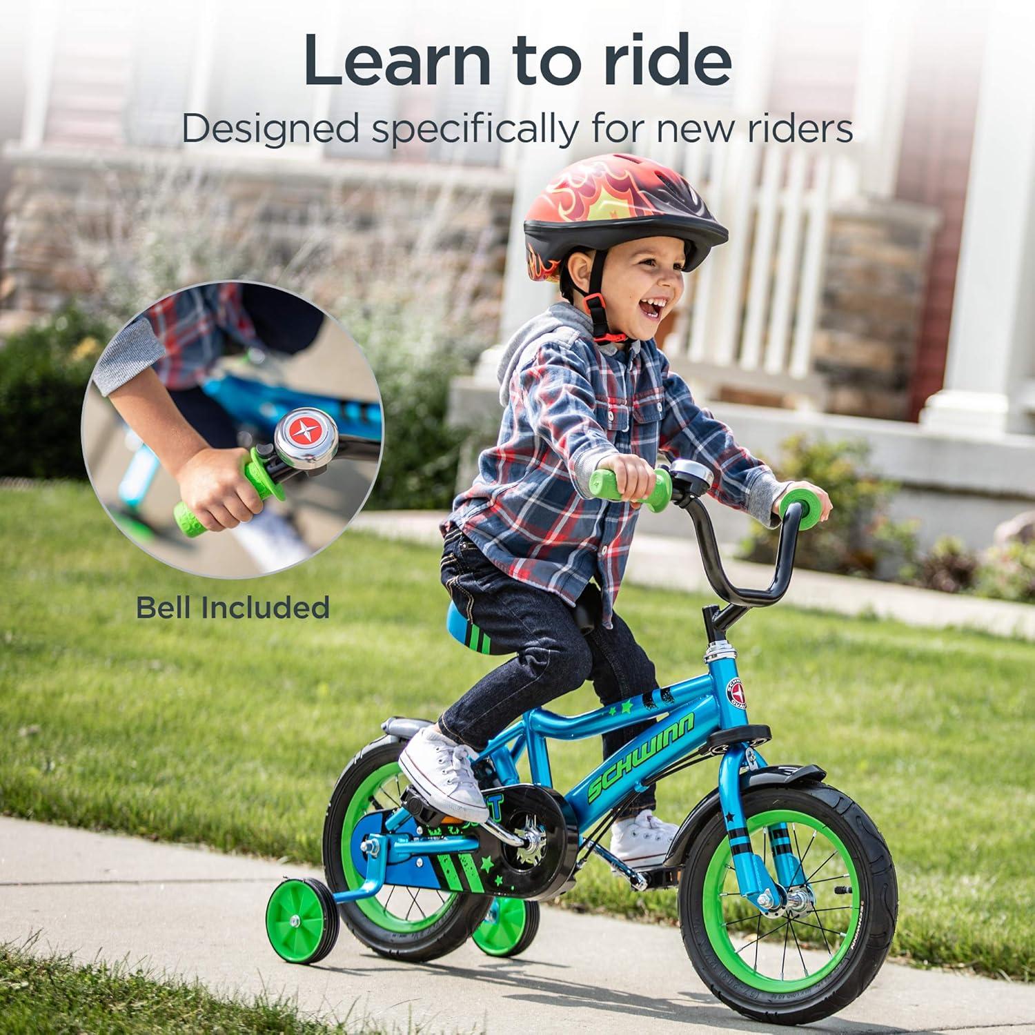 12" Schwinn Orange Grit Boys' Bike with Removable Push Handle