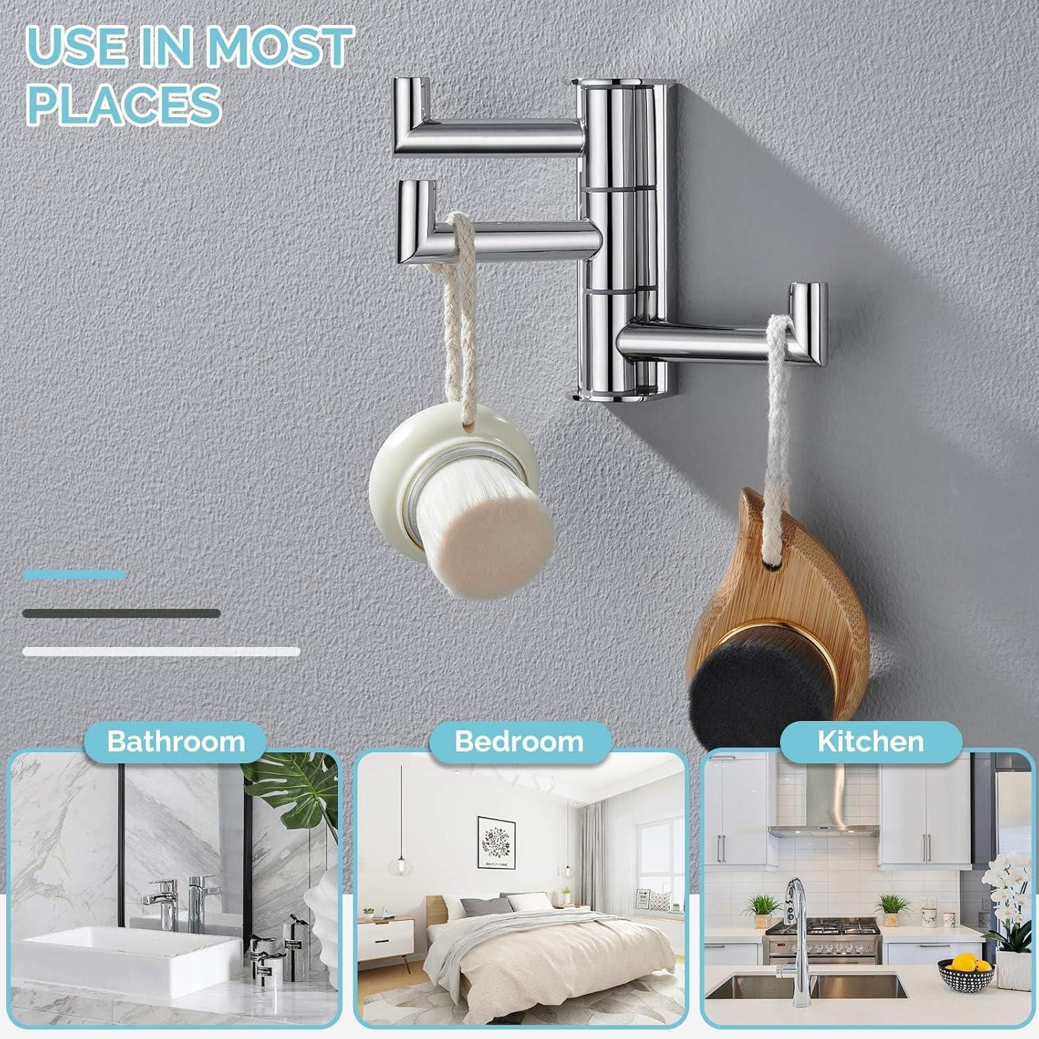 Wall Mounted Stainless Steel Triple SwivelTowel Hook