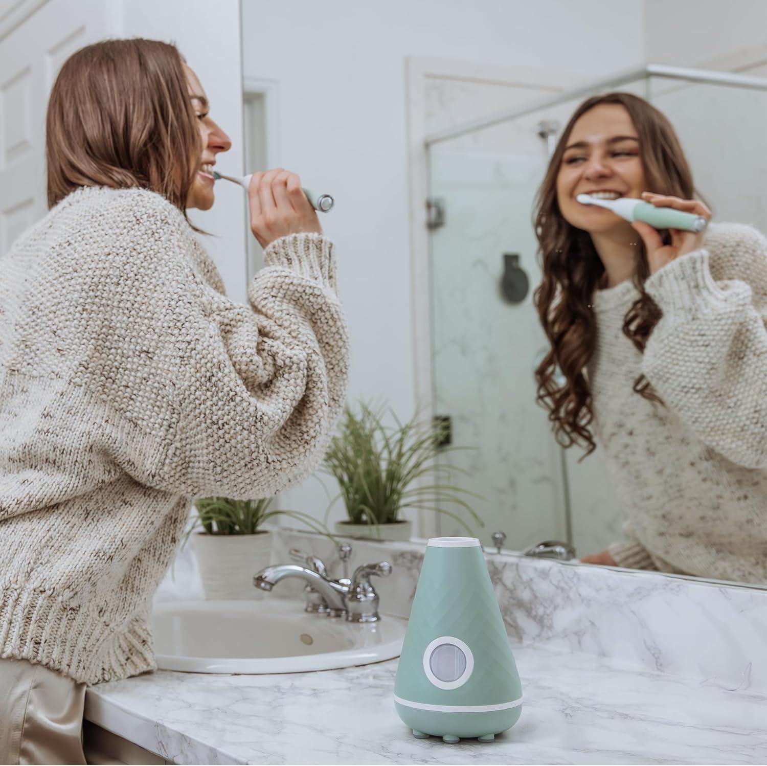 TAO Clean UV Sanitizing Sonic Toothbrush and Cleaning Station, Electric Toothbrush, Dual Speed Setting, Seaglass Green