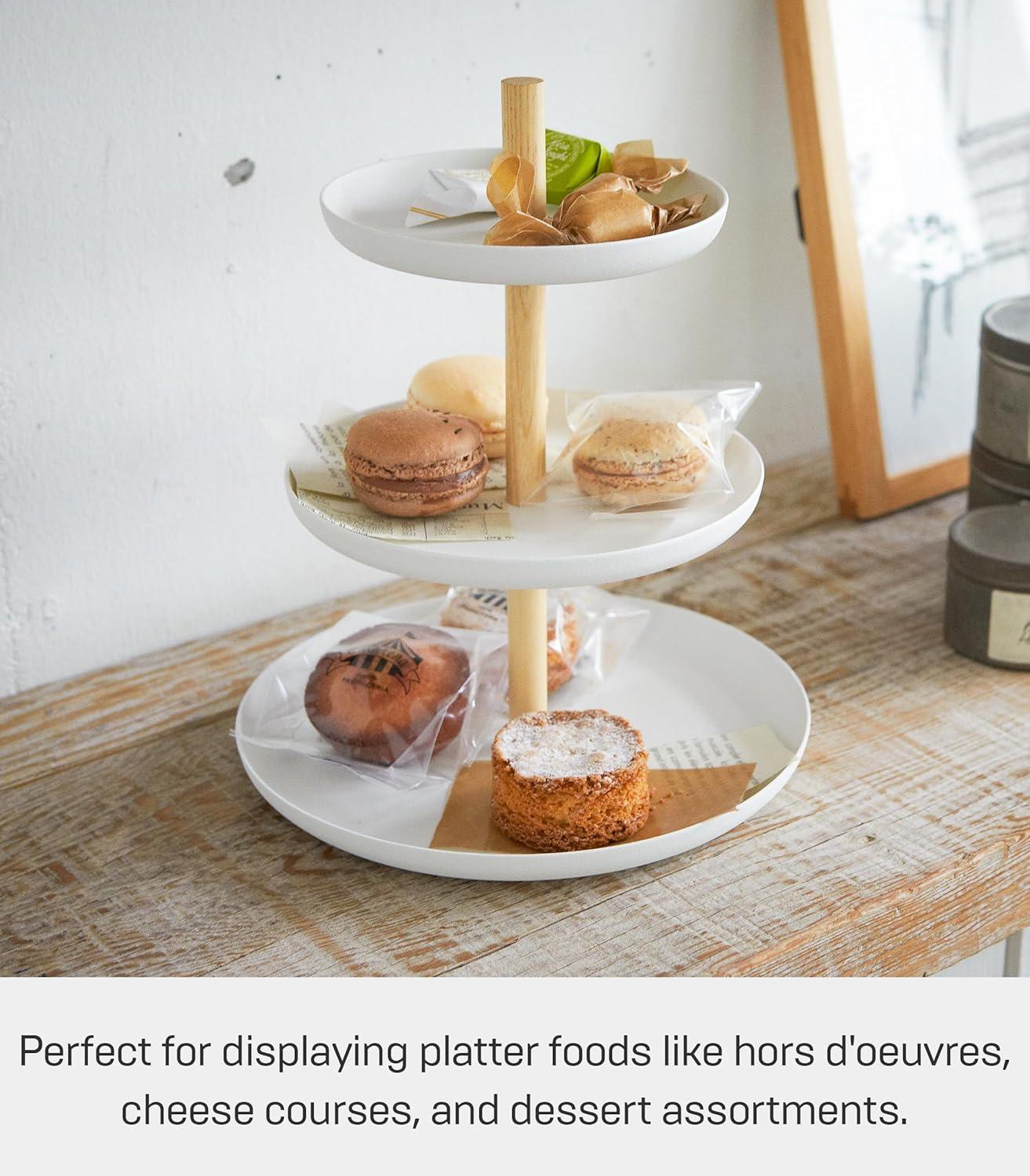 Yamazaki Home Tosca Yamazaki Home 3-Tier Food Serving Stand, Appetizer & Dessert Tray Party Organizer