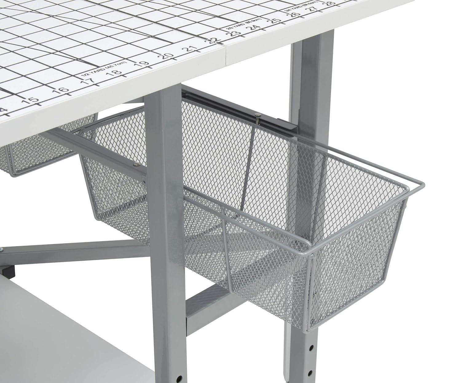 58.5'' x 36.75'' Foldable Sewing Table with Wheels