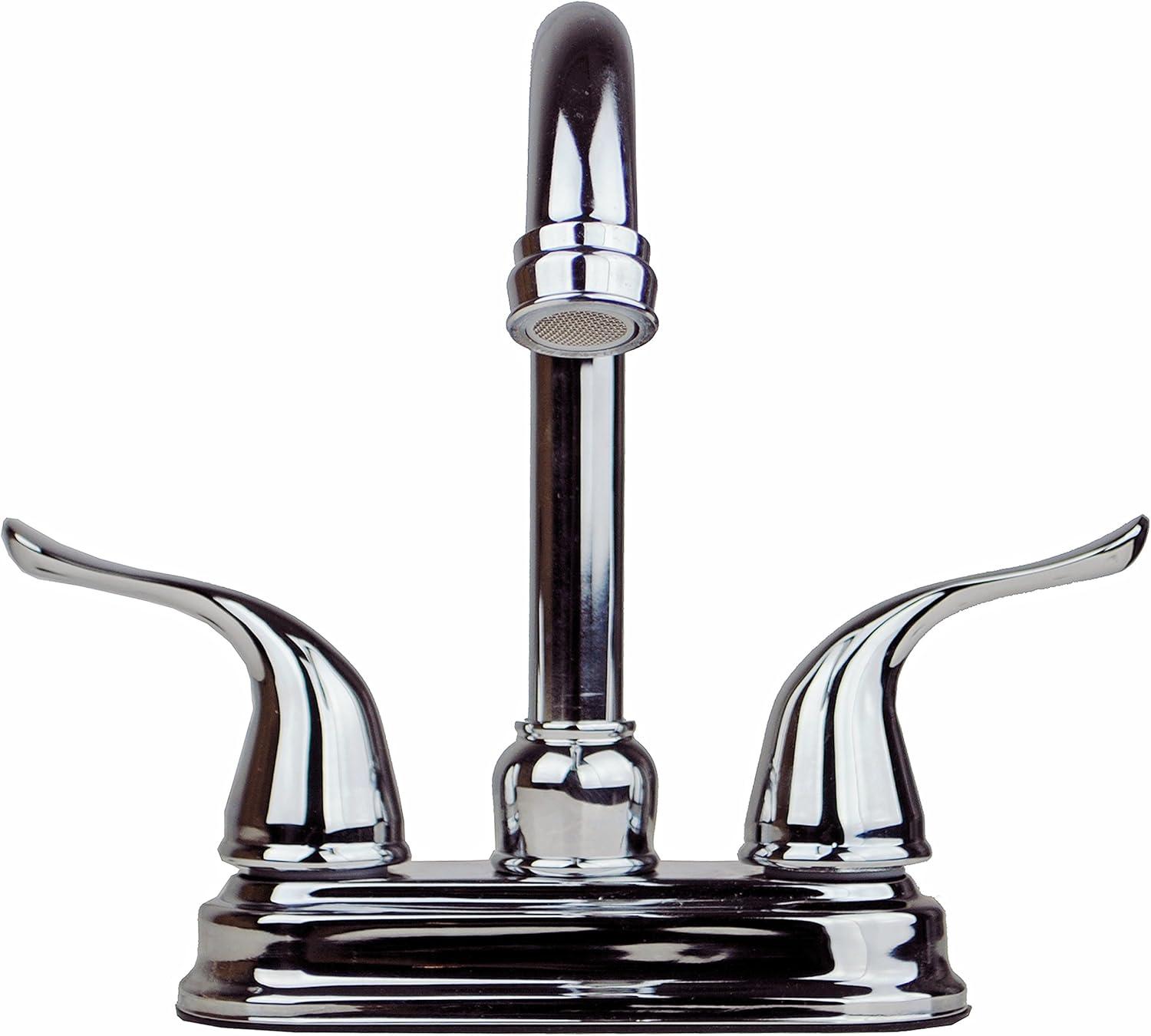 Two Handle Centerset Lavatory Faucet with Drain Assembly