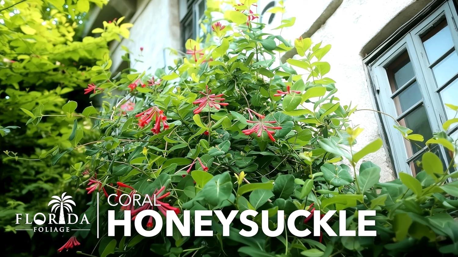 Coral Honeysuckle 3-Pack Live Plants for Hummingbirds