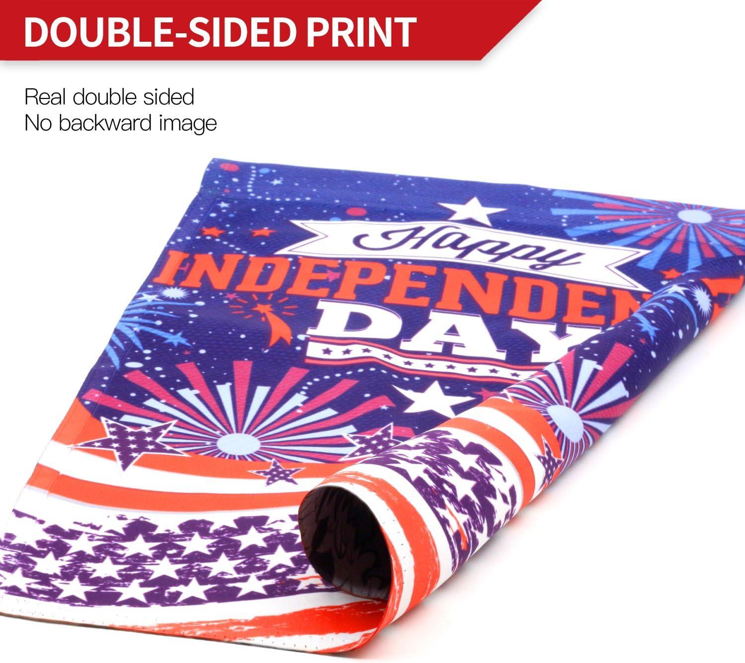 ANLEY Double Sided Premium Garden Flag, July 4th Independence Day USA American Memorial Garden Flags - 18 x 12.5 Inch