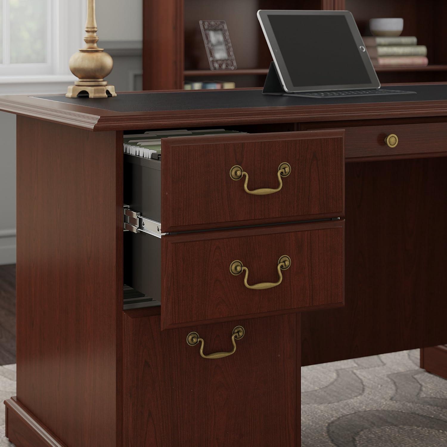 Bush Furniture Saratoga Executive Desk and Two 5 Shelf Bookcases in Cherry