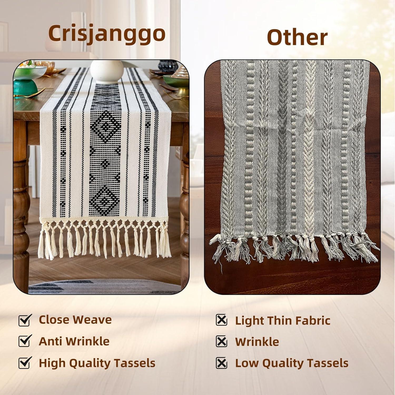 Oveesha Boho Cotton Woven Table Runner With Tassels