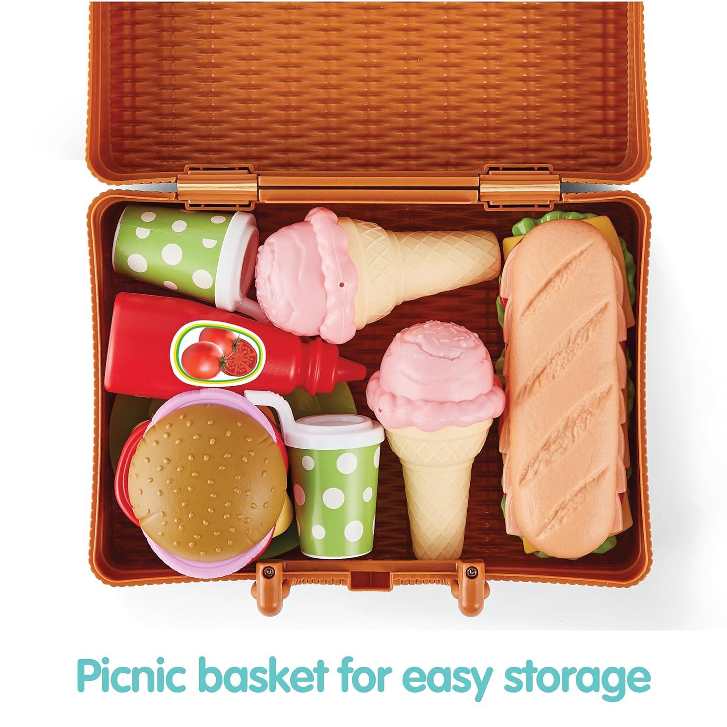 Kidoozie Lunch for Two Picnic Set - Spark Imaginative Feasts with Play Food Fun - The Perfect Indoor or Outdoor Playset for Ages 2+