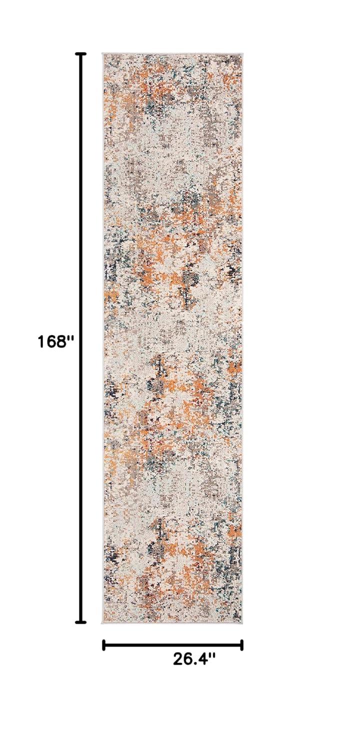 Madison MAD453 Power Loomed Indoor Runner Rug - Grey/Beige - 2'2"x14' - Safavieh