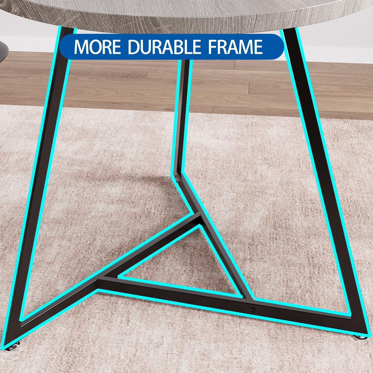 17 Stories Dining Table Set For 2, Round Kitchen Table And Upholstered Chairs For 2, 3 Piece Dining Room Table Set