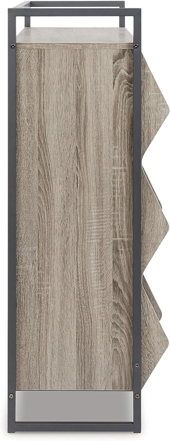 Signature Design by Ashley Casual Maccenet Shoe Rack  Grayish Brown/Gunmetal