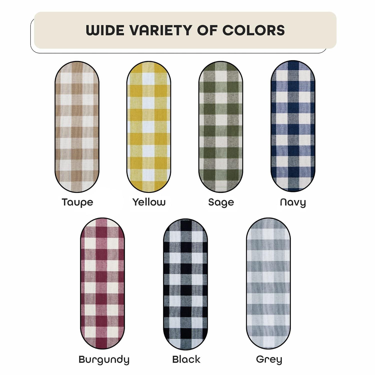 Achim Buffalo Check Kitchen Curtains, Set of 2 Tiers, 58 x 24, Yellow