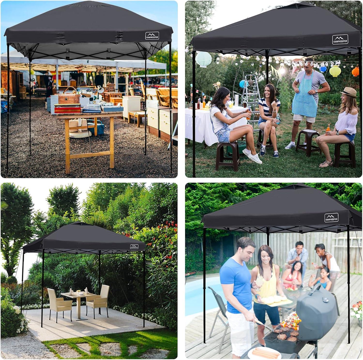 Black 10x10 Waterproof Pop-Up Canopy Tent with Adjustable Legs