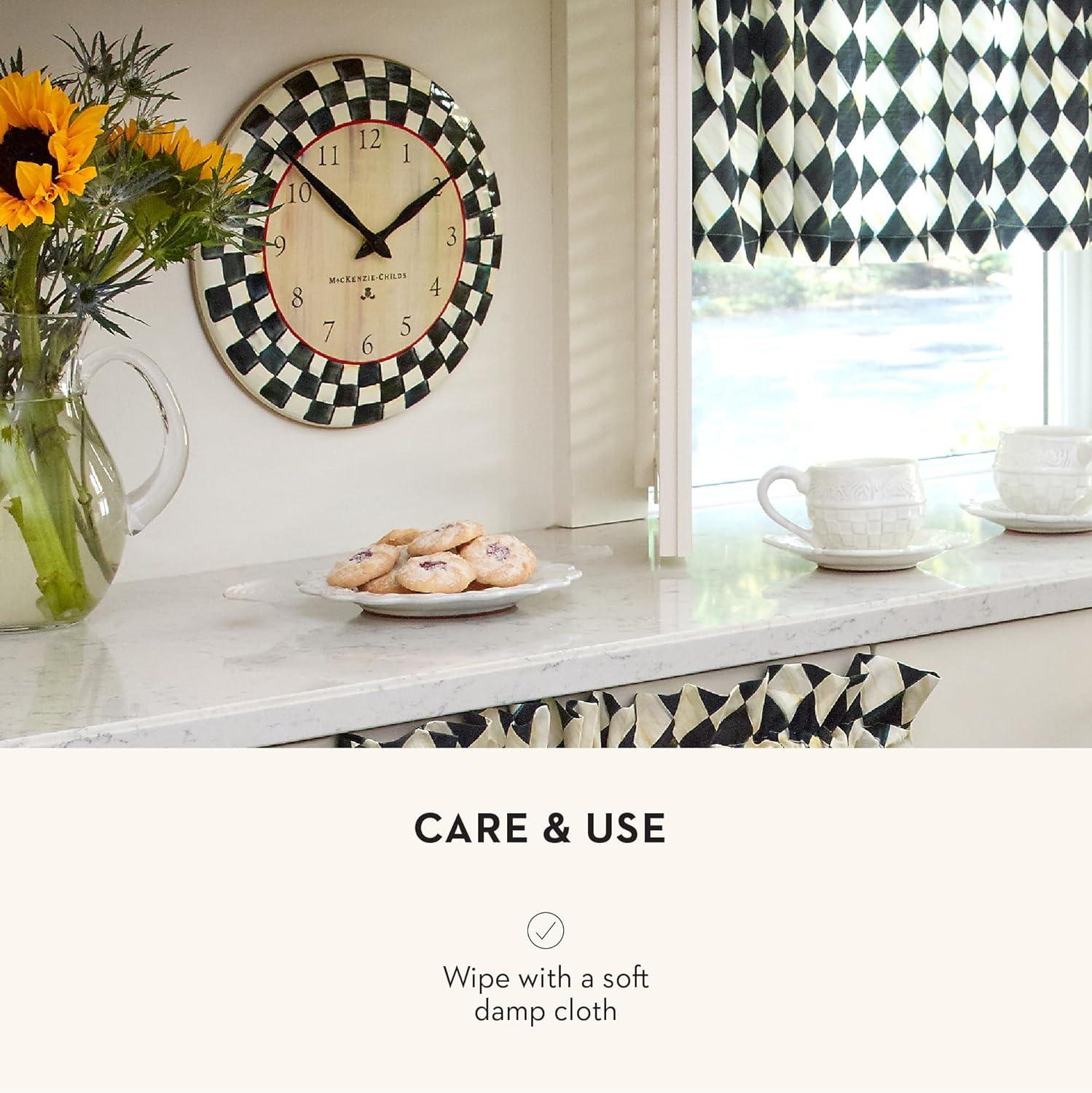 Black-and-White Courtly Check Hand-Painted Steel Wall Clock