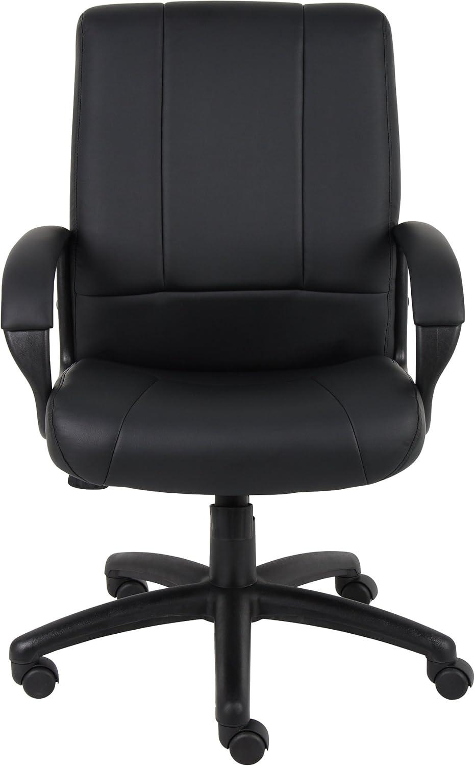 Caressoft Executive Mid Back Chair Black - Boss Office Products