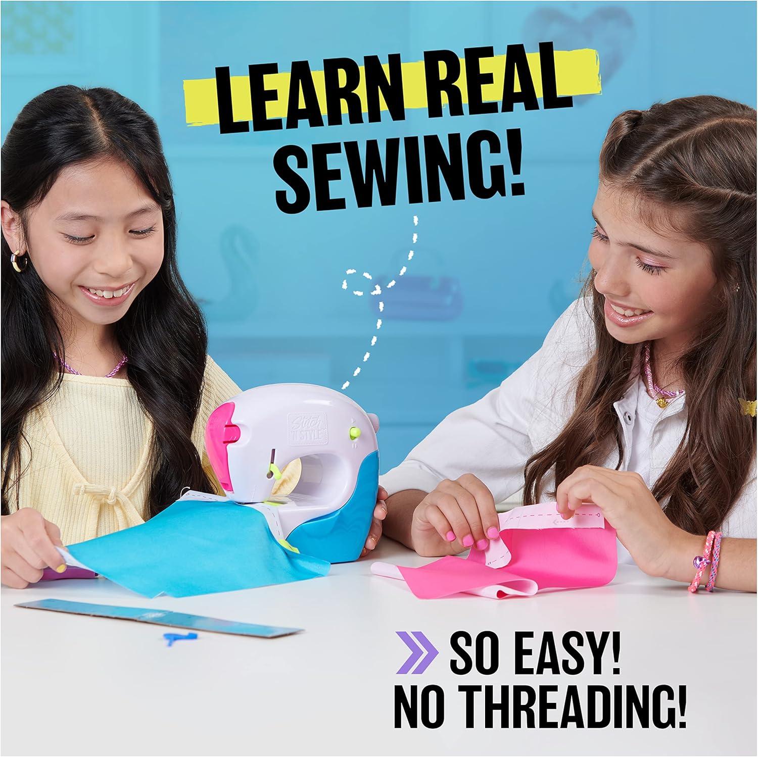 Cool Maker, Exclusive Neon Stitch ‘N Style Fashion Studio, Sews 8 Stylish Projects, Pre-Threaded Sewing Machine Toy, Arts & Crafts Kids Toys for Girls