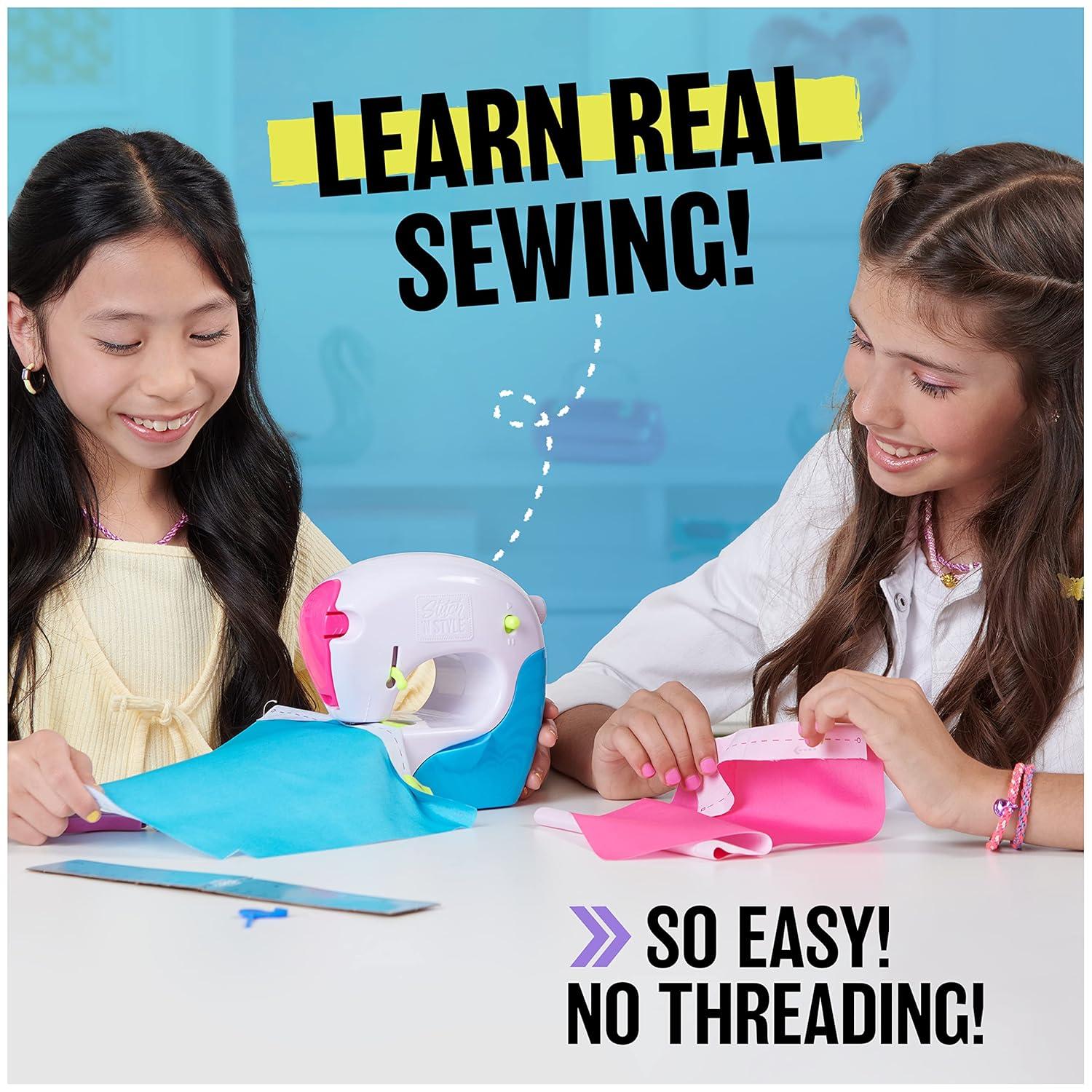 Cool Maker, Exclusive Neon Stitch ‘N Style Fashion Studio, Sews 8 Stylish Projects, Pre-Threaded Sewing Machine Toy, Arts & Crafts Kids Toys for Girls