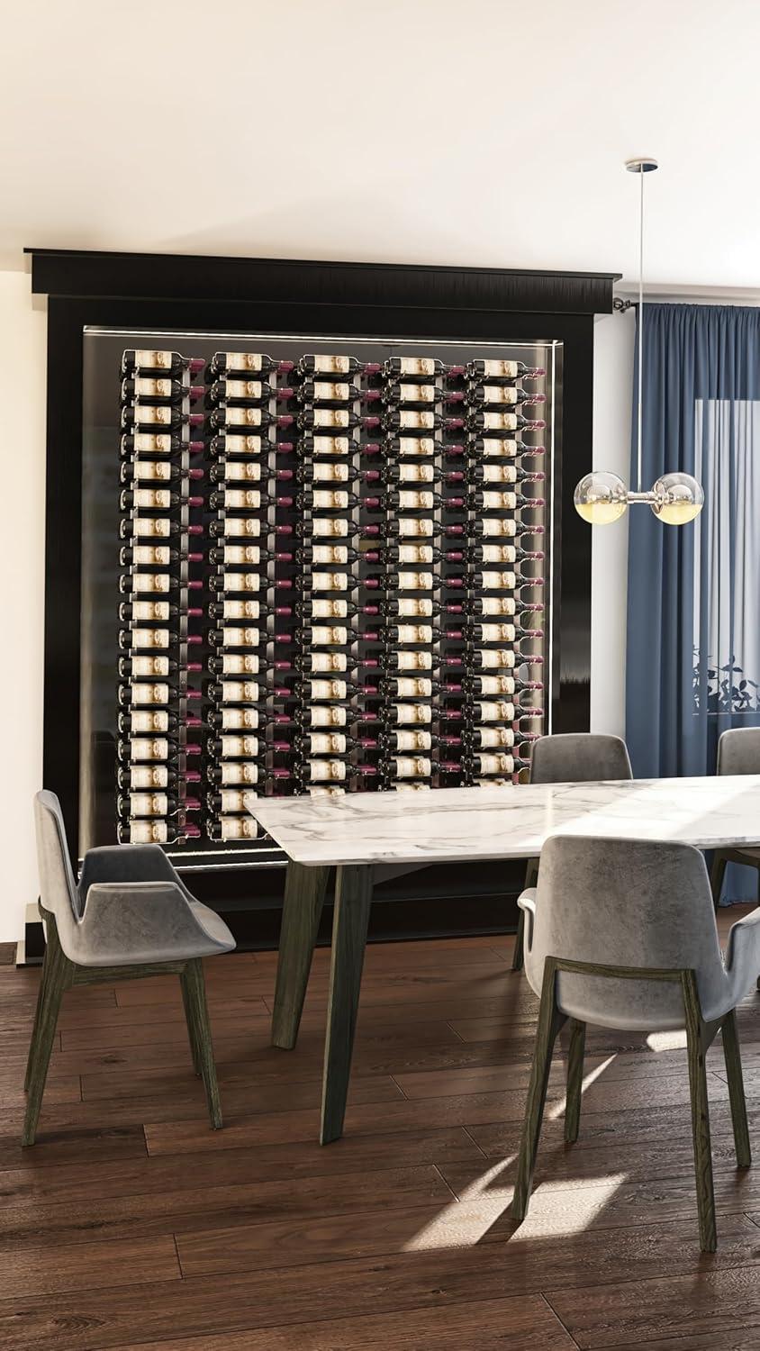 Brushed Nickel Double Deep Wall Mounted Wine Rack for 36 Bottles