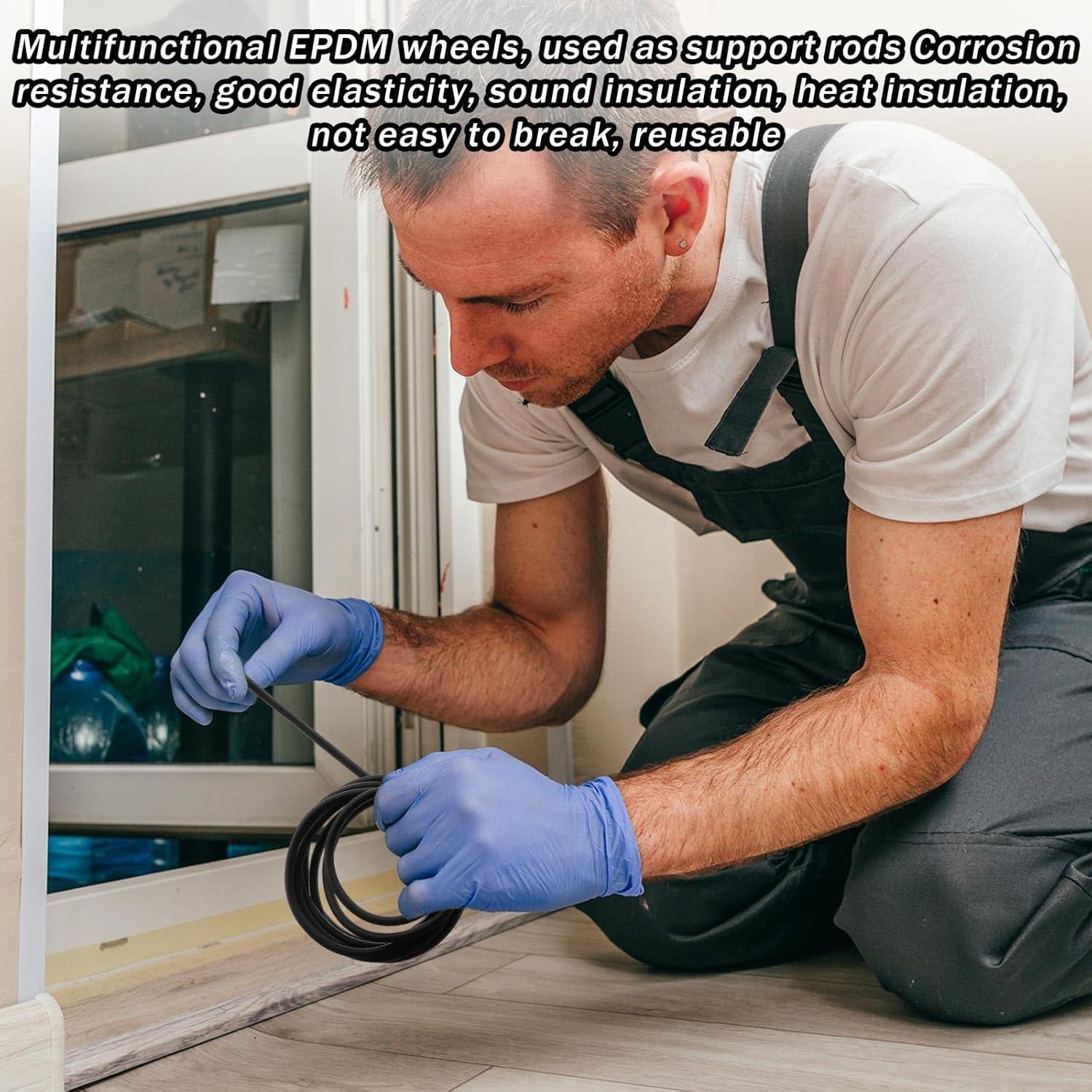 Frienda Backer Rod Foam Rubber Caulk Saver Concrete Expansion Joint Filler Weather Strip Seal for Gaps and Joints(Black, 1/4 Inch x 100 ft)