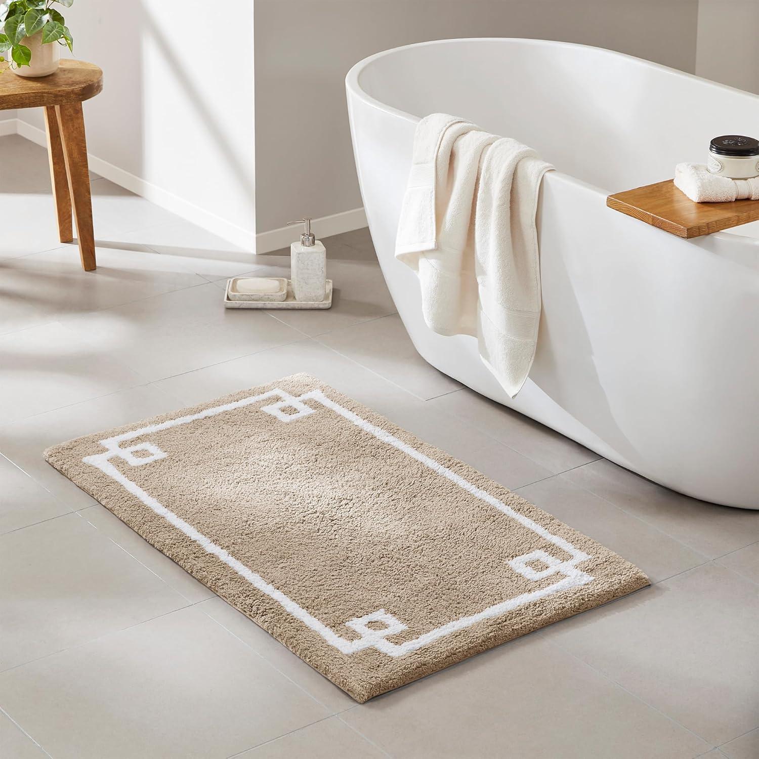 Madison Park 100% Cotton Tufted Bath Rug with Non-Slip Backing