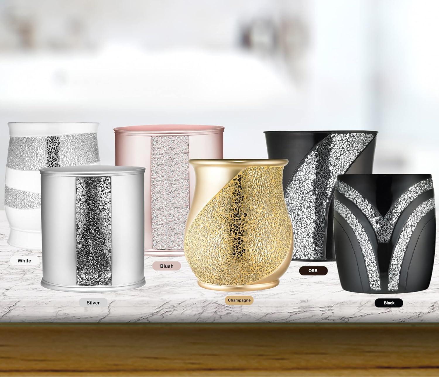 Popular Bath Orb/Brown Sinatra Bath Decor Accessories, Premium, Durable, Acrylic Resin, Eco-Friendly Waste Basket (10"H x 8"W x 8"D)