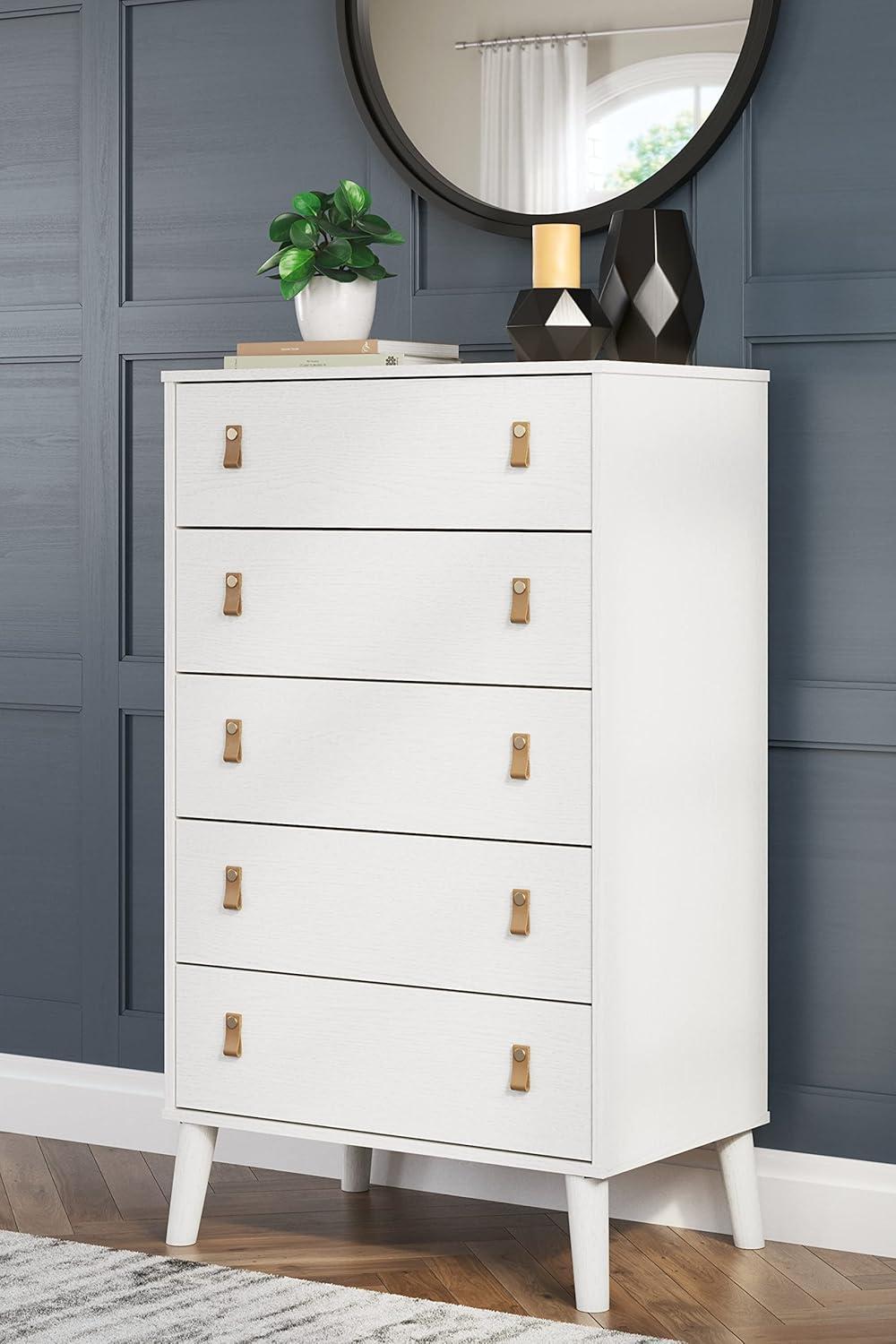 Aprilyn 5 Drawer 29.88" W Lingerie Chest withInterchangeable Leather Handles