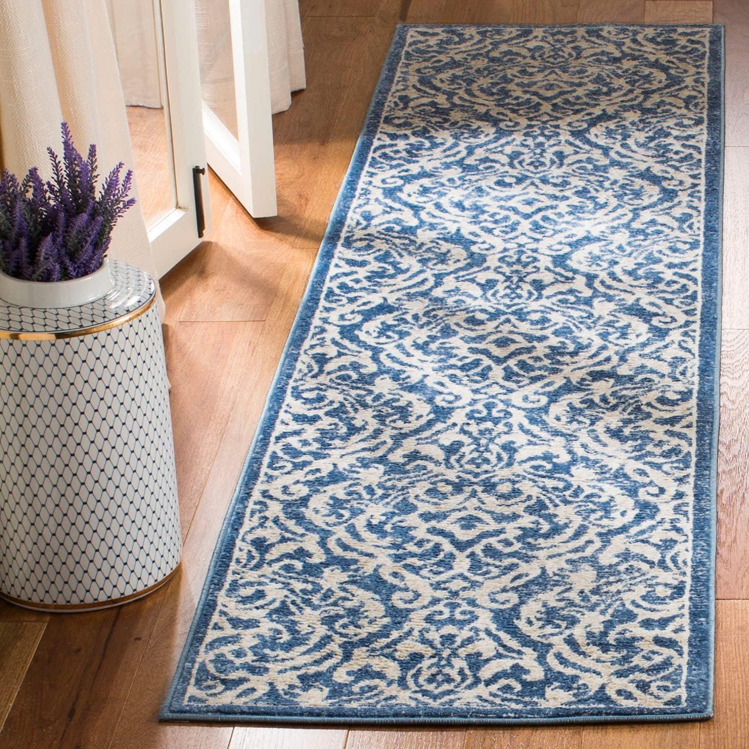 Brentwood BNT810 Power Loomed Indoor Runner Rug - Light Grey/Blue - 2'x12' - Safavieh