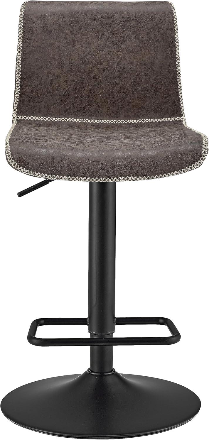 New Pacific Direct Jayden 31.5" PU Leather Bar Stool in Coffee/Brown (Set of 2)