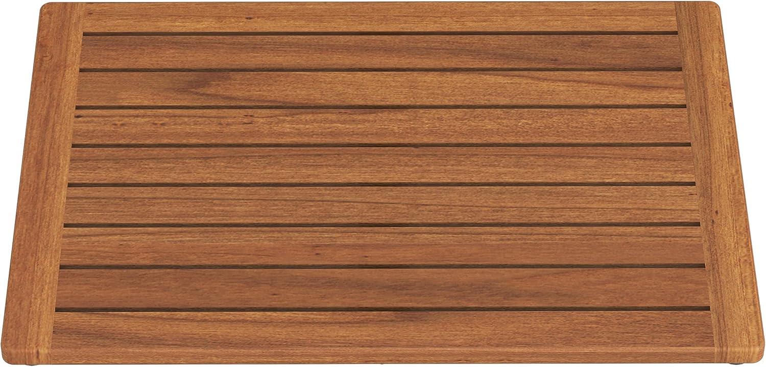 Eco-Friendly Teak Wood Bath Mat with Non-Slip Feet