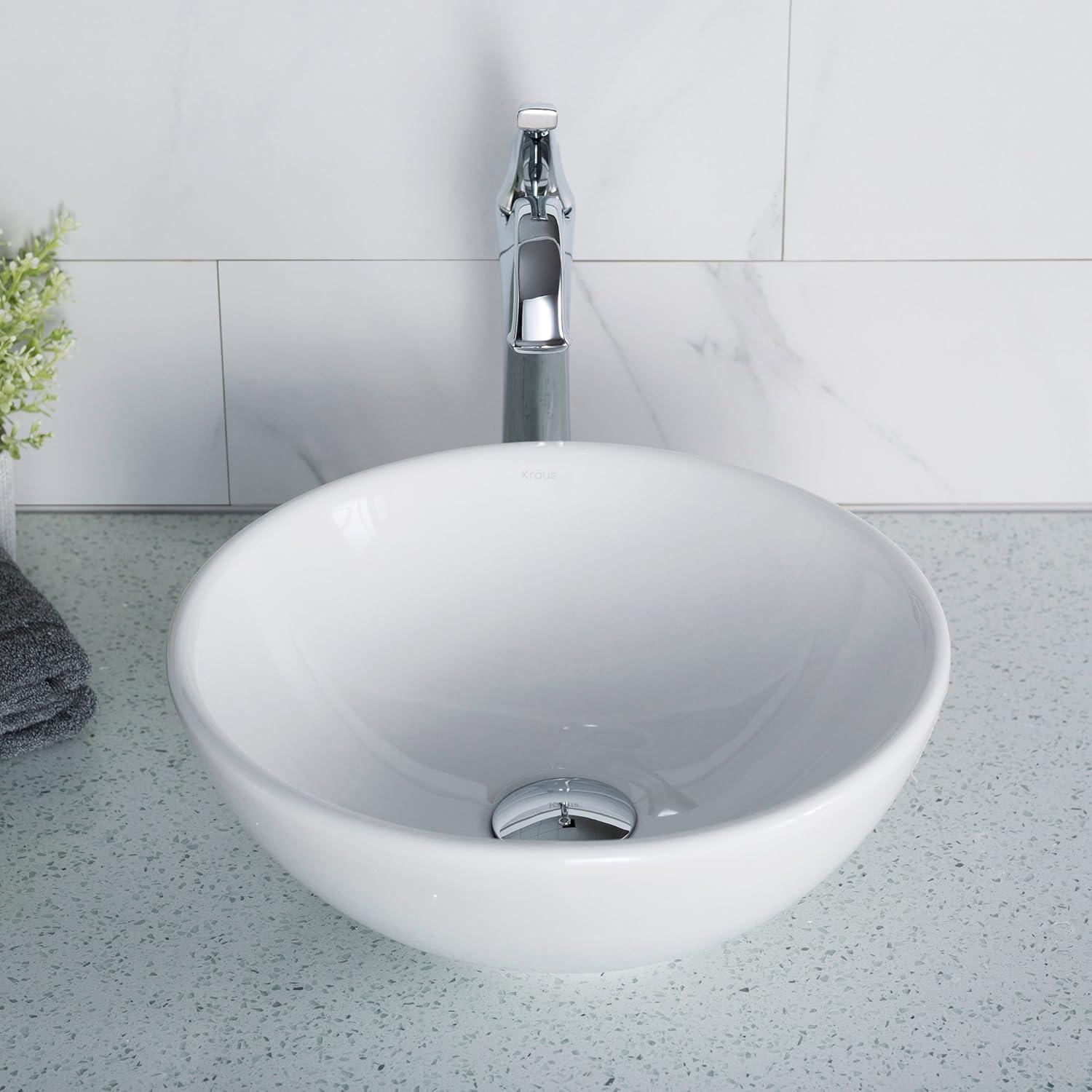 Thin ceramics Circular Vessel Bathroom Sink