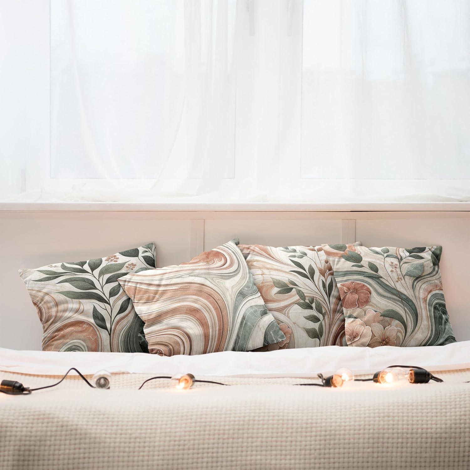 Ambesonne Floral Indoor/Outdoor Pillow Cover (Set of 4)