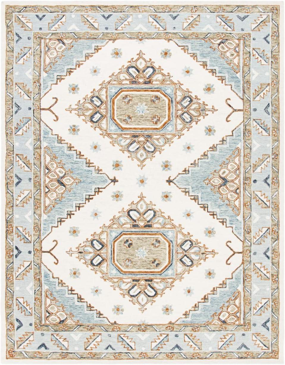 Capri CPR209 Hand Tufted Area Rug - Ivory/Rust - 8'x10' - Safavieh.