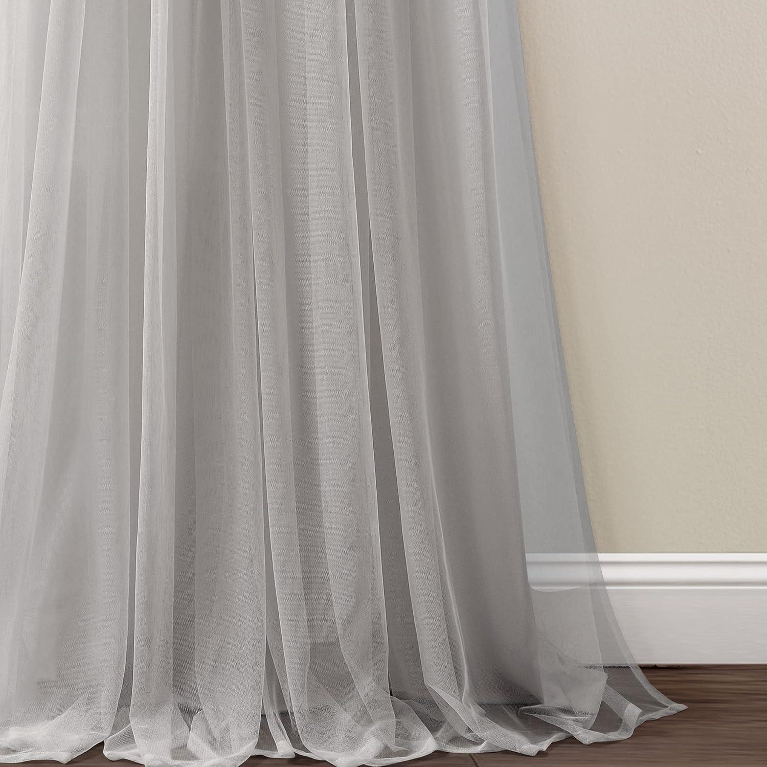 Lush Decor Polyester Semi Sheer Curtain Pair (Set of 2)
