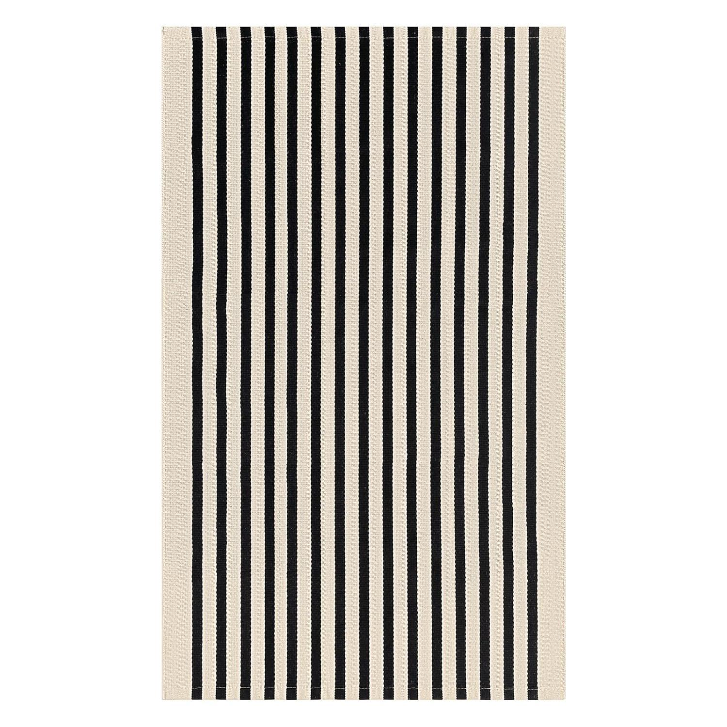 IOHOUZE Navy and White Striped Rug 2'x3' Front Door Rugs, Small Washable Area Rug for Front Porch, Spring Summer Doormats Outdoor Indoor, Cotton Rugs for Entryway Porch Entrance