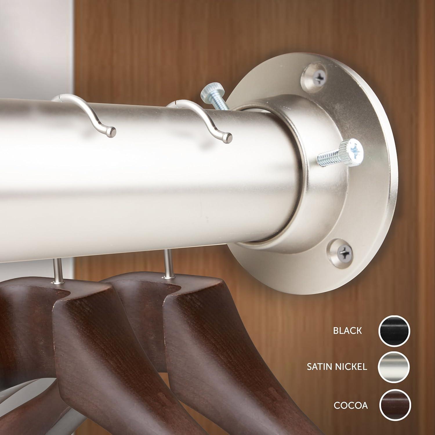 Satin Nickel Adjustable Steel Curtain Pole with Sockets