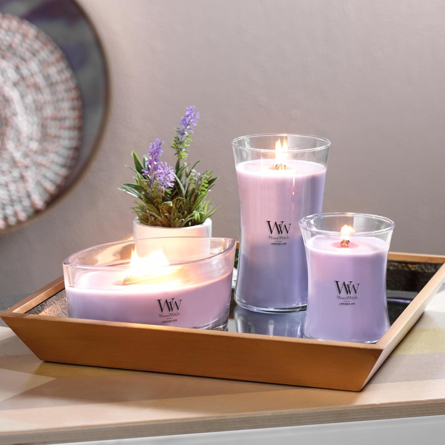 LAVENDER SPA WoodWick 10oz MediumJar Candle Burns 100 Hours