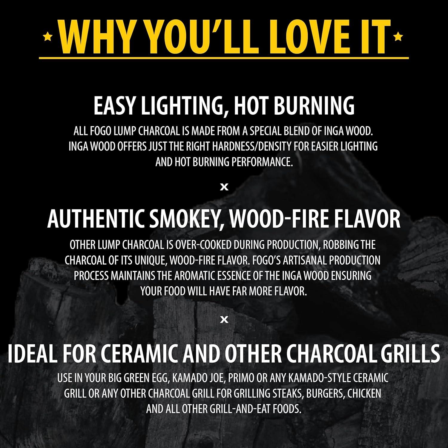 FOGO Premium Oak 35lbs All-Natural Hardwood Lump Charcoal