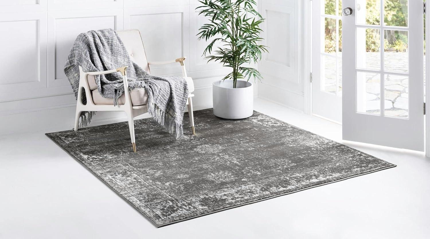 Casino Sofia Dark Grey Square Indoor Easy-Care Rug